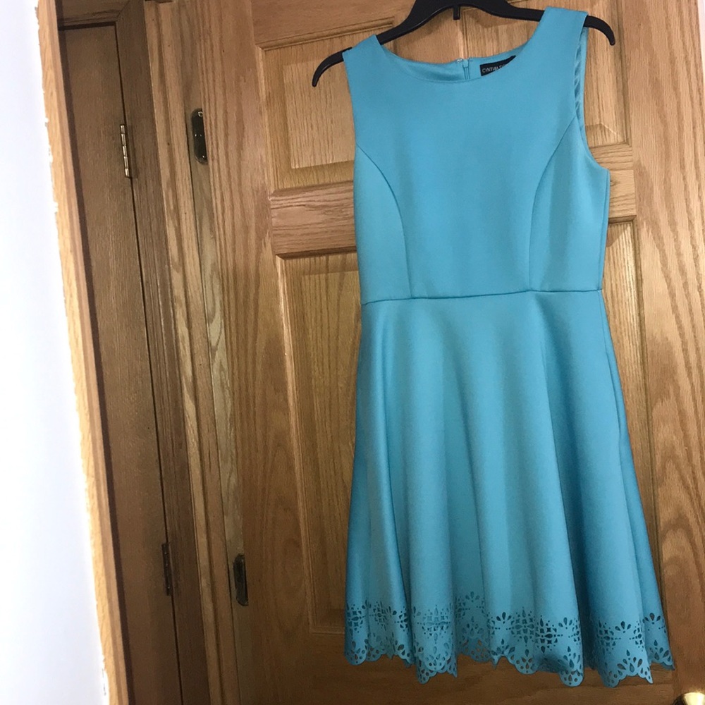 Simple light blue mini dress